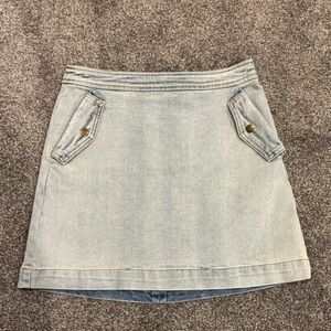 Copper Key Light Blue Denim Mini Skirt Small